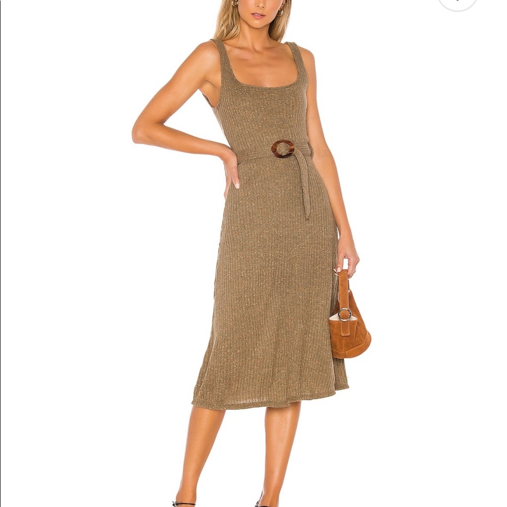 Majorelle Luis Midi Dress in Mocha Brown